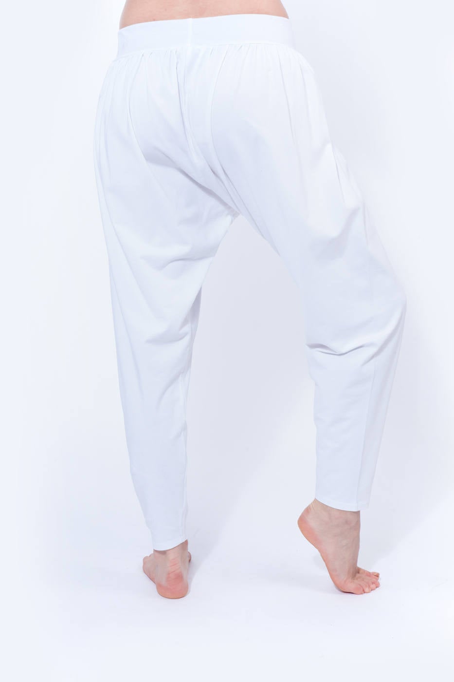 Women's Loungewear Bottoms, White Cotton Kundalini Yoga Pant