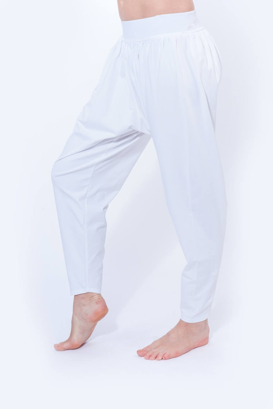 Cotton White Harem Pants, Kundalini Yoga White Pants, Glorka